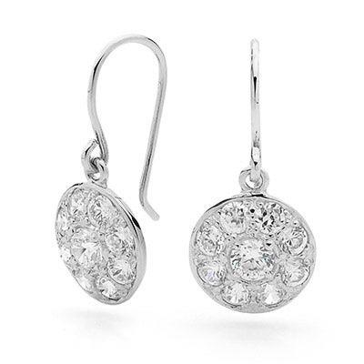 Cubic Zirconia Medallion Earrings