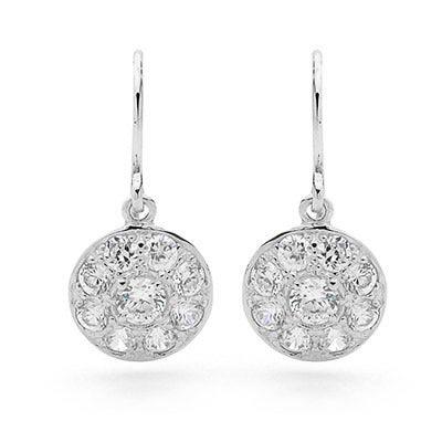 Cubic Zirconia Medallion Earrings