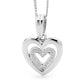 Silver Heart Pendant with CZ