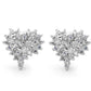 Cubic Zirconia Heart Earrings - Silver