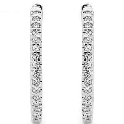 Inside Out Hoop Earrings with Cubic Zirconia