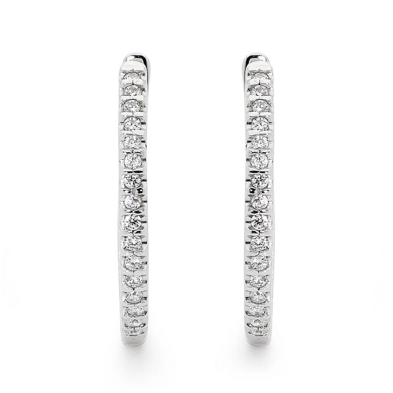 Inside Out Hoop Earrings with Cubic Zirconia