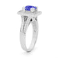 Princess Cut Sapphire and CZ Ring