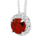 Silver Pendant with Garnet and CZ