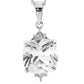 Silver Pendant with Large Cushion Cut Zirconia