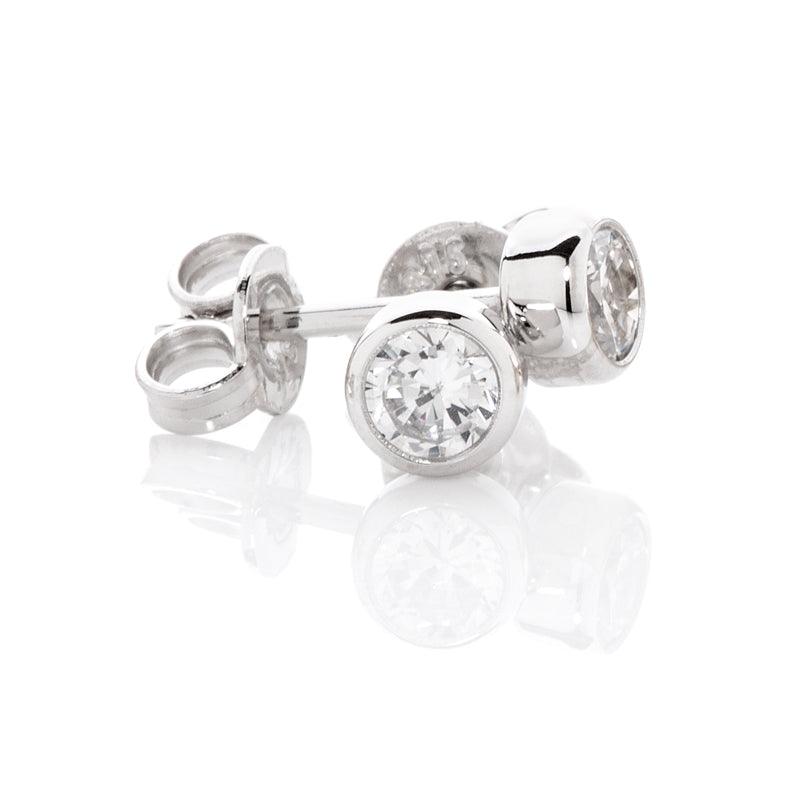 Sterling Silver Ear Stud with 4.0 mm CZ