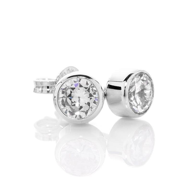 Sterling Silver Ear Studs with 6.0 mm CZ