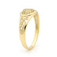 Gold Filigree Ring with Heart