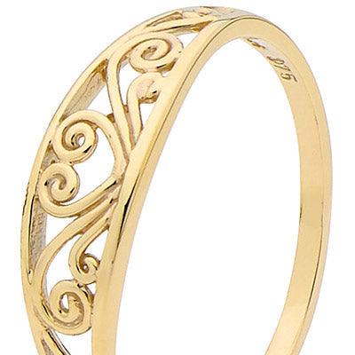 Gold Filigree Ring with heart