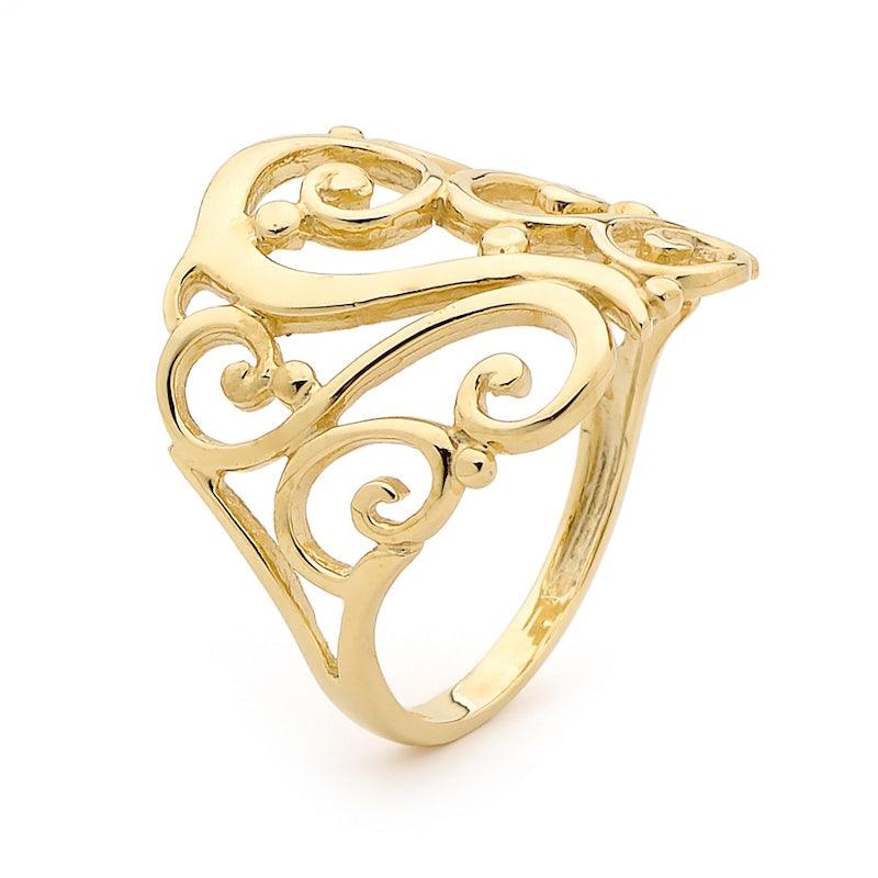 Wide Celtic Gold Ring