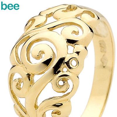 Gold Fashion Ring "Swirls"