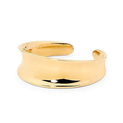 Shiny flared 9 ct. gold toe ring