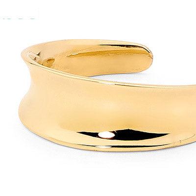 Shiny flared 9 ct. gold toe ring