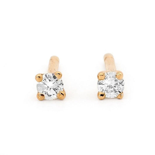 Diamond Solitaire Stud Earrings - 0.20 Carat (TDW)