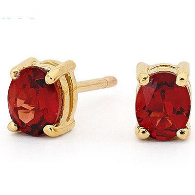 Garnet Stud Earrings "Classic"