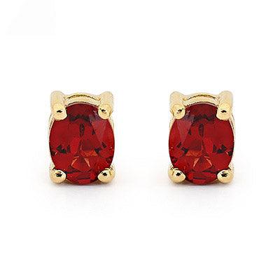 Garnet Stud Earrings "Classic"