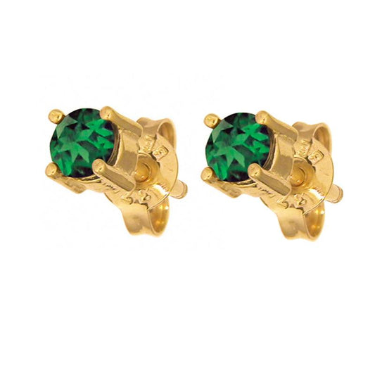 Round Emerald Studs