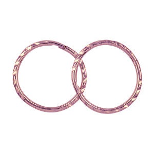 9k Pink Gold Twist Sleepers 12mm