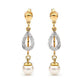 Pearl and Diamond Drop Earrings