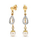 Pearl and Diamond Drop Earrings