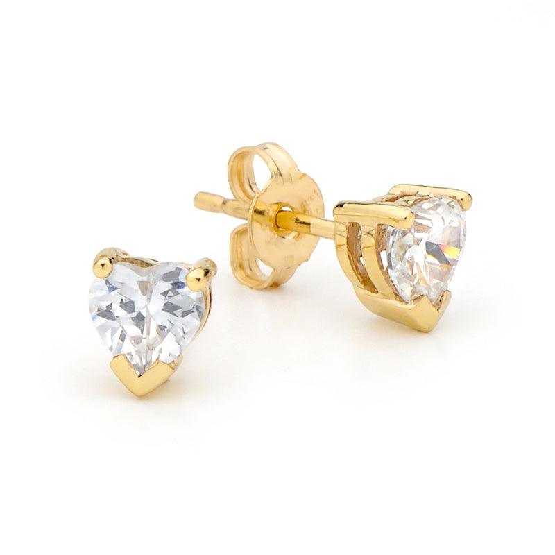 Heart Cut Cubic Zirconia Stud Earrings