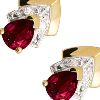 Garnet and Diamond Earrings