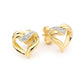 Sliding Gold and Diamond Heart Studs