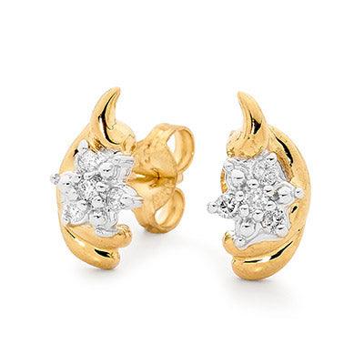 Diamond Earrings "Flower and Petal"