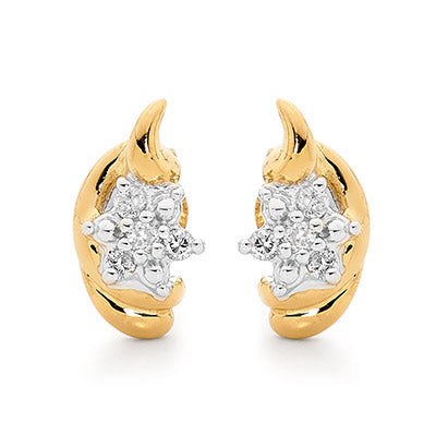 Diamond Earrings "Flower and Petal"