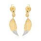 9 ct. gold feather design earrings