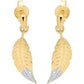 9 ct. gold feather design earrings