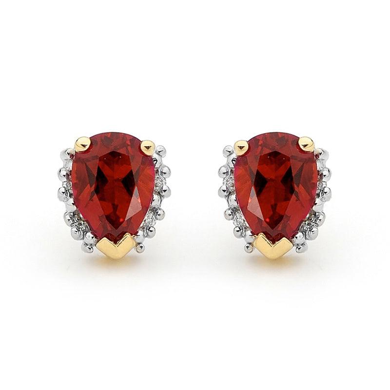 Created Ruby and Diamond Stud earrings