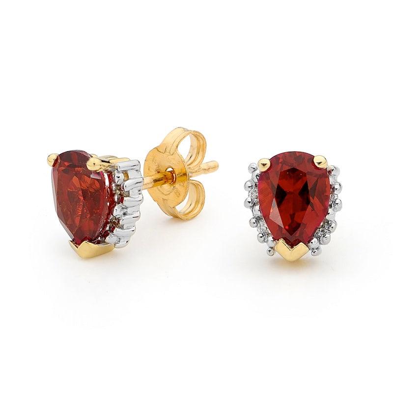 Created Ruby and Diamond Stud earrings