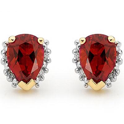 Created Ruby and Diamond Stud earrings