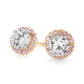 Pink and White Zirconia Earrings