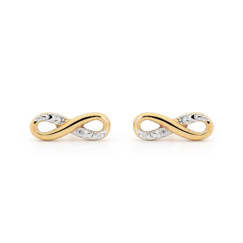 Infinity Studs with Pave DIA Setting