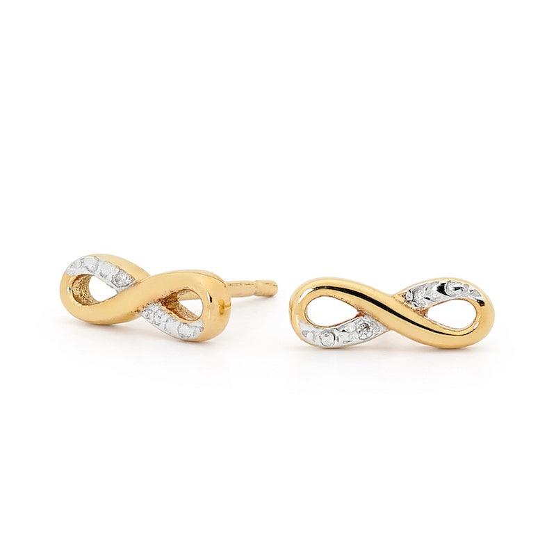 Infinity Studs with Pave DIA Setting