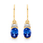 Created Sapphire and Diamond Hook Earrings