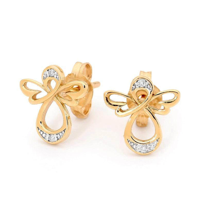 Angel Stud Earrings with Diamonds