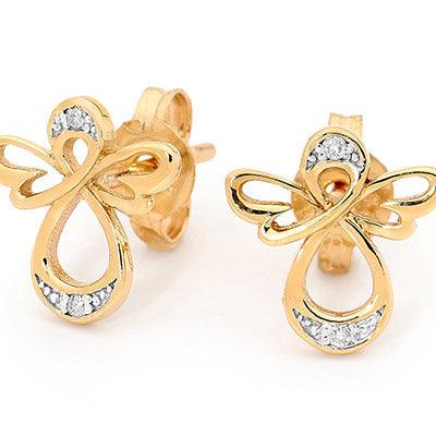 Angel Stud Earrings with Diamonds