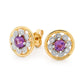 Amethyst Earrings with Diamond Halo