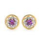 Amethyst Earrings with Diamond Halo