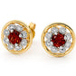 Garnet Earrings with Diamond Halo