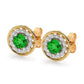 Emerald Earrings with Diamond Halo