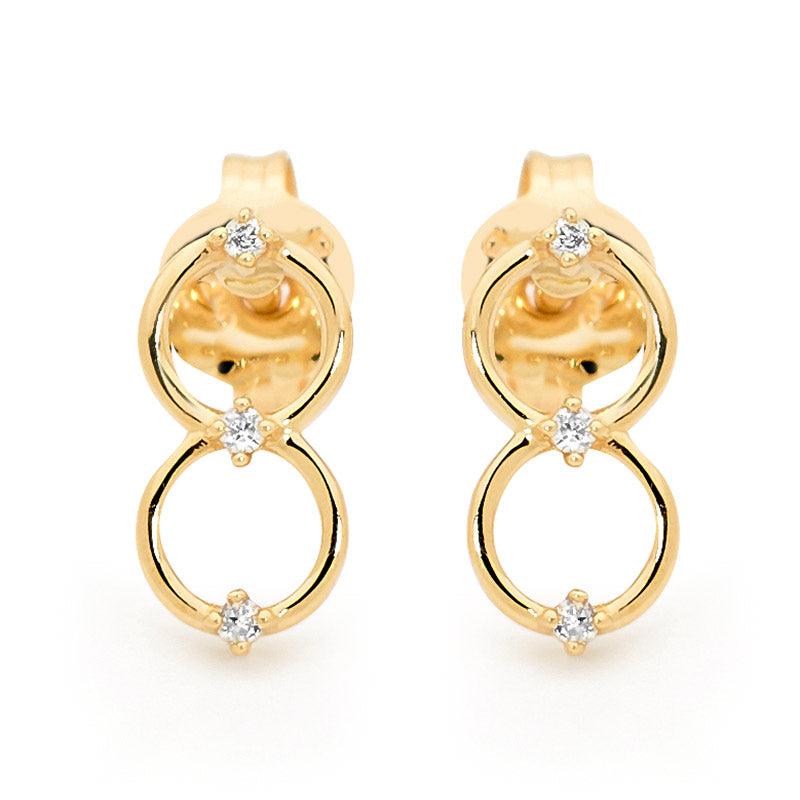 Lucky Eight Diamond Earrings - Micro Gems