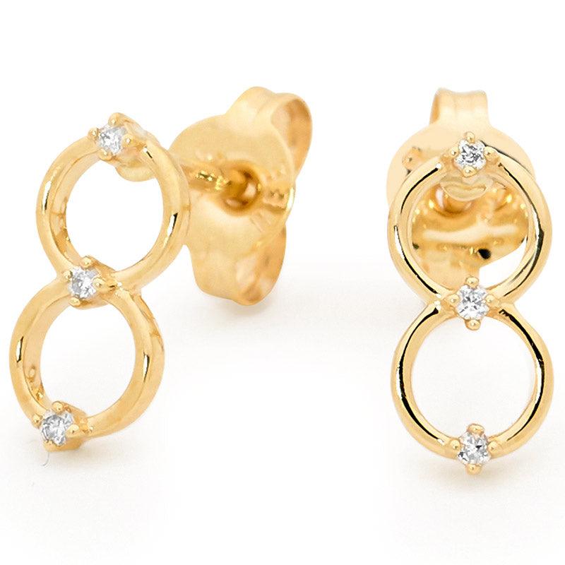 Lucky Eight Diamond Earrings - Micro Gems