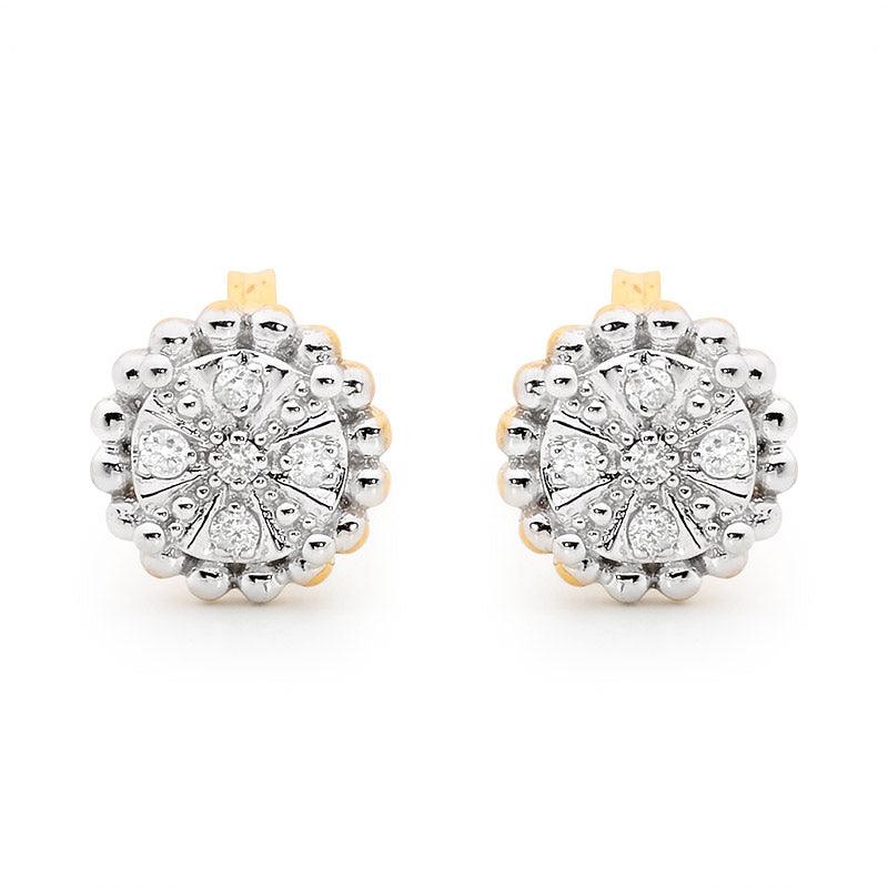 Diamond Encrusted Flower Earrings