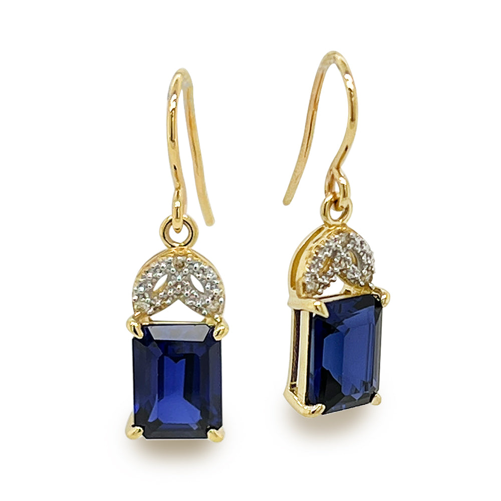 Created Sapphire Dress Earrings