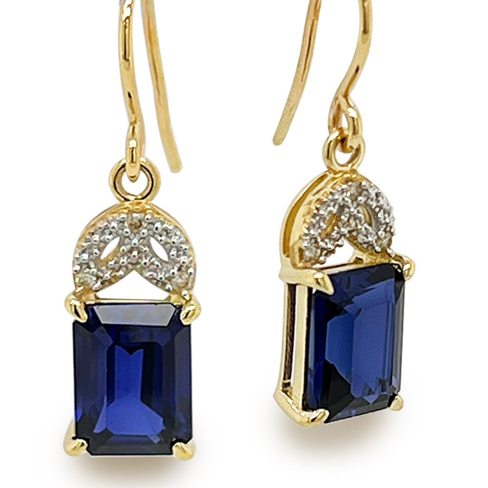 Created Sapphire Dress Earrings