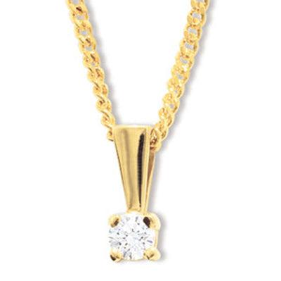 Diamond Solitaire Pendant - 0.09 Carat